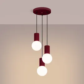 Sollux Lighting HALO 3-flg. 30 cm kugelförmig/burgunderrot