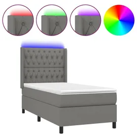 vidaXL Boxspringbett 90 x 190 cm Dunkelgrau