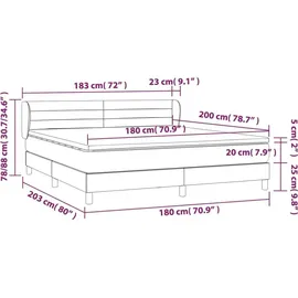 vidaXL Boxspringbett 180 x 200 cm Rosa