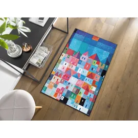 Wash+Dry Colourful Houses 75 x 120 cm Mehrfarbig