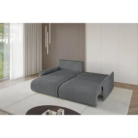 altdecor Ecksofa Cord 2-Sitzer Dunkelgrau