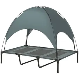 PawHut Hundebett mit Baldachin 122 x 92 cm grau