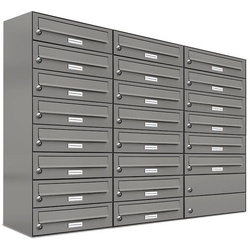 AL Briefkastensysteme Wandbriefkasten 22er Premium Briefkasten Aluminiumgrau RAL Farbe 9007 für Außen Wand grau