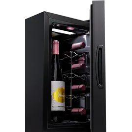Klarstein Shiraz 8 Uno Vertical Weinkühlschrank 8 Flaschen 8 - 18 °C Touch-Control Schwarz