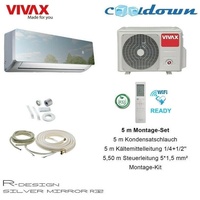 VIVAX R Design SILVER MIRROR 18000 BTU + 5 m Montageset Split Klimaanlage A++