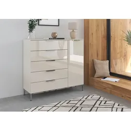 Rauch "Kommode Türkommode Sideboard Kombikommode FLIPP mit Glasfront", beige Breite 120 cm