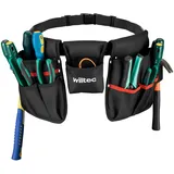 Wiltec Werkzeuggürtel 63,5 x 25,5 cm bis 15 kg, Werkzeug Gürteltasche 23 Fächer, Gürtel Werkzeugtasche verstellbar, robuste Arbeitstasche