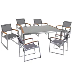 7-teilige Tischgruppe Gartengruppe Sitzgruppe Garten Tisch Stuhl Aluminium