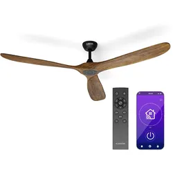 Klarstein Bahama Breeze Smart Deckenventilator | Massivholz-Rotorblätter | Fernbedienung + App-Steuerung Walnuss 178