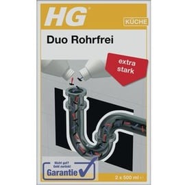 H G-VOGEL HG Duo Rohrfrei, 2-Komponenten, für hartnäckigste Verstopfungen, 2 x 500ml