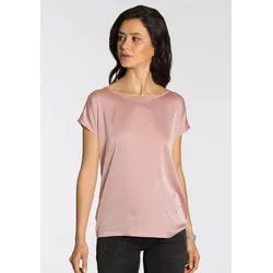 Shirtbluse, aus Satin und Jersey, Gr. 34, rose, , 63276626-34