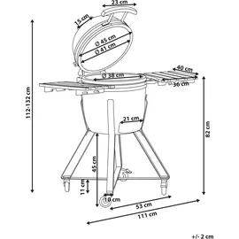 Beliani KAMADO Keramik schwarz