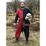 Battle Merchant Wikinger-Kostüm Mittelalter Waffenrock Eckhart, Mi-Parti, schwarz/rot rot|schwarz XL/XXL | XXL