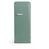 CREATE / RETRO FRIDGE 150 SAND/Kühlschrank mit Gefrierfach 281L in Salbeigrün, Griff Sand / 102W, niedriger Energieverbrauch, 150cm, 3 Ablagen, Temperaturregelung,60x60x150cm