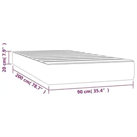 vidaXL Taschenfederkernmatratze Dunkelgrau 90 x 200 cm H3