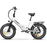 Touroll E-Bike Klapprad Elektrofahrrad mit 20 Zoll Fat Tire, 48V 15Ah Abnehmbarer für Lange Reichweite bis 100KM, Electric Bike 7-Gang-All-Terrain für MTB, Strand & Schnee