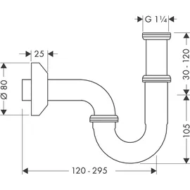 Hansgrohe Röhrensiphon chrom