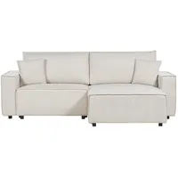 Beliani 3-Sitzer Ecksofa beige linksseitig mit Stauraum KARILA