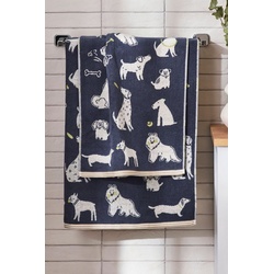 Next Handtuch Handtuch mit Hundemotiv, (1-St) blau 50 cm x 90 cm