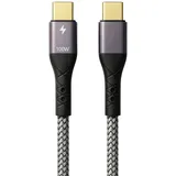 ProfiPatch ProfiPatch USB C Kabel 100W PD 3.0 5A E-Mark Chip 2m grau Goldkontakt USB-Kabel grau