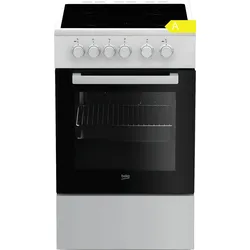 BEKO FSS57000GW – freistehender Elektro-Standherd mit Glaskeramikkochfeld (50 cm), Kleinflächengrill und Dampf-Reinigungsfunktion, neu