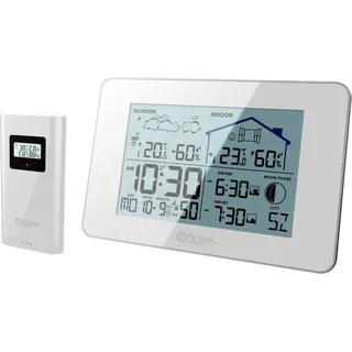 Miraval LCD Funk-Wetterstation mit Außensenor Wecker Funkuhr Kalender Vorhersage Hygro