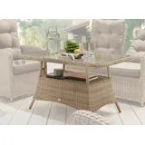 Destiny Gartentisch »MERANO«, (120x66x77cm), Aluminium, Polyrattan, braun