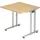 Hammerbacher Schreibtisch ahorn quadratisch, C-Fuß-Gestell silber 80,0 x 80,0 cm