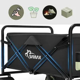 SAMAX Bollerwagen Faltbar Offroad Camping Edition Schwarz/Matcha Grün