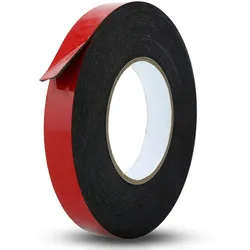 Intirilife Doppelseitiges Schaumklebeband Schwarz - Größe: 15mmx30m - Montageklebeband Hochleistungsklebeband Schwerlast Tape Extra stark