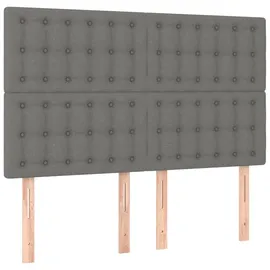 vidaXL Boxspringbett 140 x 200 cm Dunkelgrau
