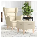 vidaXL Sessel mit Fußhocker Stoff 72 x 71 x 70 cm Beige