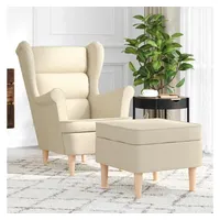 vidaXL Sessel mit Fußhocker Stoff 72 x 71 x 70 cm Beige