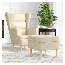 vidaXL Sessel mit Fußhocker Stoff 72 x 71 x 70 cm Beige