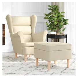 vidaXL Sessel mit Fußhocker Stoff 72 x 71 x 70 cm Beige