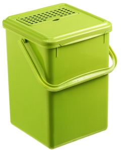 Rotho Bioabfall Eimer mit Aktivkohlefilter GREENLINE BIO, grün, Komposteimer mit geruchsdichtem Deckel, Fassungsvermögen: 8 Liter