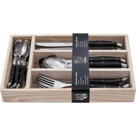 Laguiole Besteckset 24-tlg. schwarz