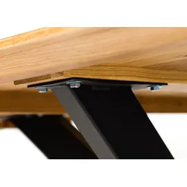 Massivmoebel24 SEATTLE Esstisch #01 200x100 Kreuzgestell Wildeiche braun - Braun