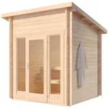 FinnTherm Gartensauna Außensauna mit Montagematerial - Naturbelassen