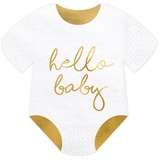 PartyDeco Partydeco, Servietten Hello Baby Strampler 20 Stück(e)