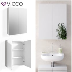 VICCO Spiegelschrank FREDDY Weiß Spiegel Badspiegel Wandspiegel Badezimmer