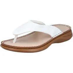 Zehentrenner RIEKER, Damen, Gr. 42 (8), weiß, Lederimitat, unifarben, klassisch, Schuhe Zehentrenner Dianette, Sommerschuh, Schlappen mit Zehensteg, Topseller