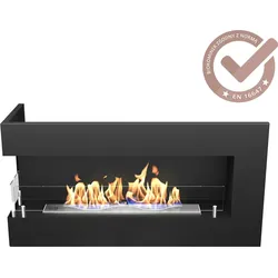 Hitze eingebauter Bio-Kamin SOUL L links Bioethanol Kamin Kaminofen Wärmequelle