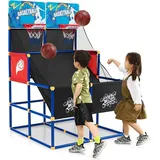GYMAX COSTWAY Arcade Basketball Spielset, Basketballständer mit 2 Spieler, inkl. 2 Sp...