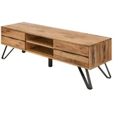 Riess-Ambiente invicta INTERIOR Massives TV-Lowboard Living Edge 160cm Wildeiche geölt Industrial Design TV-Schrank TV-Board