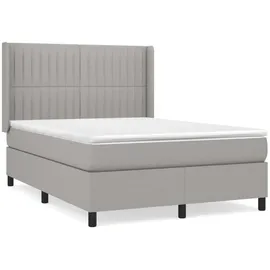 vidaXL Boxspringbett 140 x 200 cm Hellgrau