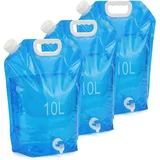 ConKrian Faltbarer Wasserkanister mit festmontiertem Ablasshahn, 10L*3 BPA frei, Flexibler Wasserbehälter für eignet Sich prima für den Garten oder den Campingurlaub