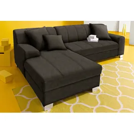 DOMO collection Ecksofa DOMO COLLECTION "Turah incl. Zierkissen, moderne Steppung, auch in Leder", grau (anthrazit), B:239cm H:75cm T:82cm, Sofas, Ecksofa, wahlw. mit Bettfunktion, L-Form, B/T: 239/152cm, Unser Dauertiefpreis, Topseller