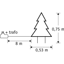 Luca Lighting Gartenstecker Baum beleuchtet 175 LED 53 x 75 cm