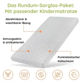 Kids Collective Hochbett 90 x 200 cm Kiefer weiß